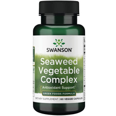 Front view of Swanson GRN Seaweed Vegetable Complex bottle