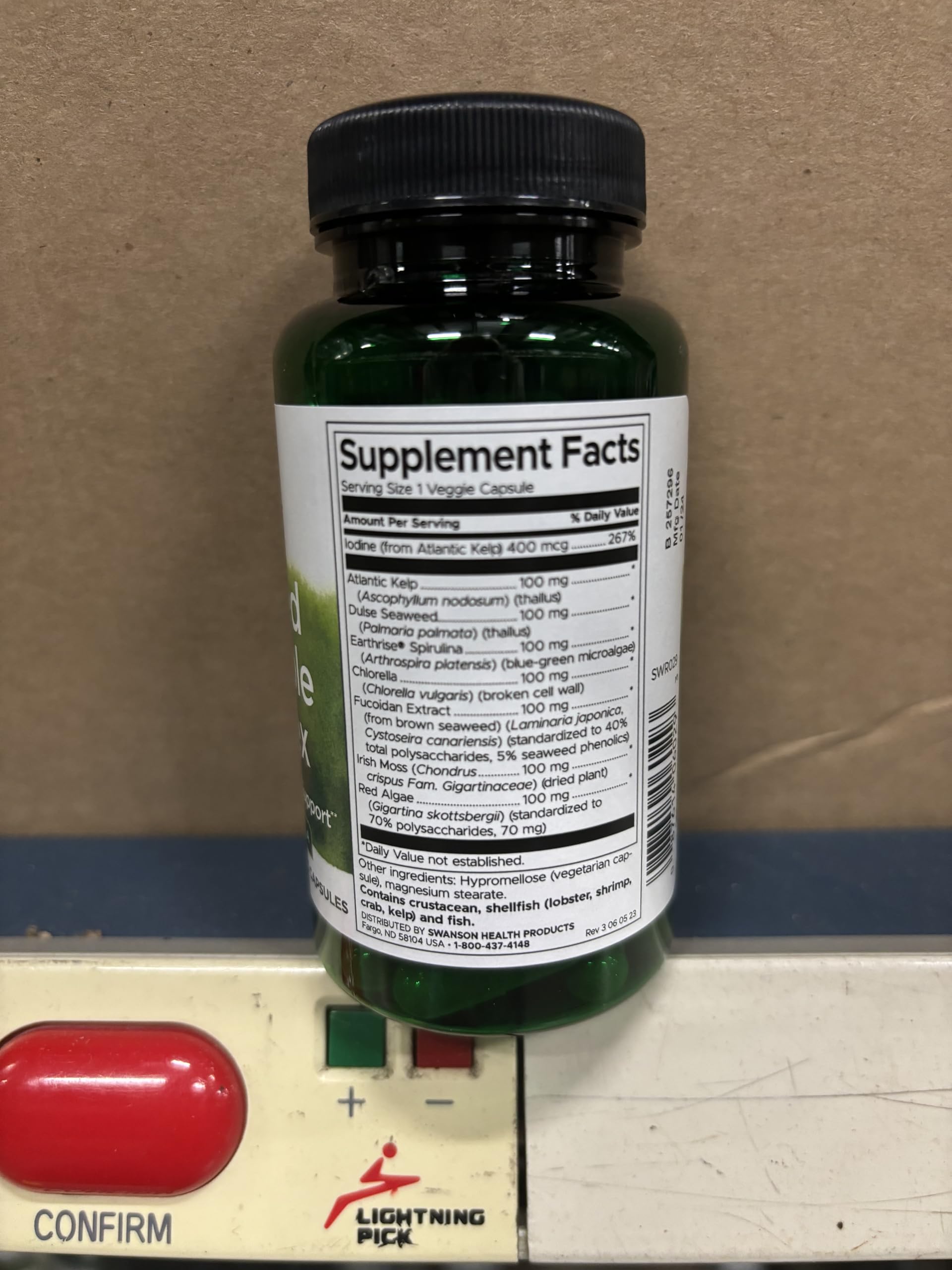 Swanson GRN Seaweed Vegetable Complex bottle label