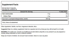 Back label of Swanson Full Spectrum Guar Gum 400 mg 60 Caps (2 Pack)