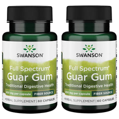 Front view of Swanson Full Spectrum Guar Gum 400 mg 60 Caps (2 Pack) bottle