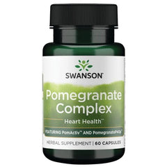 Supplement facts panel on Swanson Pomegranate Complex bottle