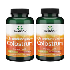 Bottle of Swanson High Ig Colostrum 500 mg, 120 capsules, 2-pack
