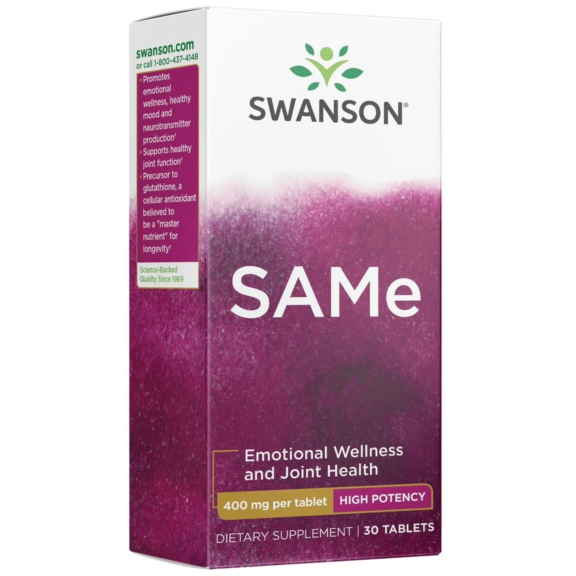 Front view of Swanson High-Potency 400 mg bottle with 30 tabs