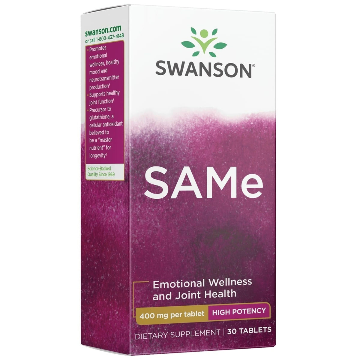 Front view of Swanson High-Potency 400 mg bottle with 30 tabs