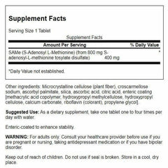 Close-up of Swanson High-Potency 400 mg bottle label