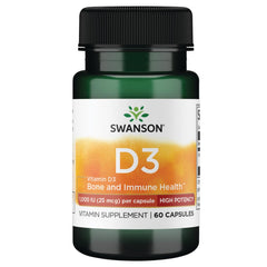 Swanson High Potency Vitamin D-3 1000 IU bottle and label