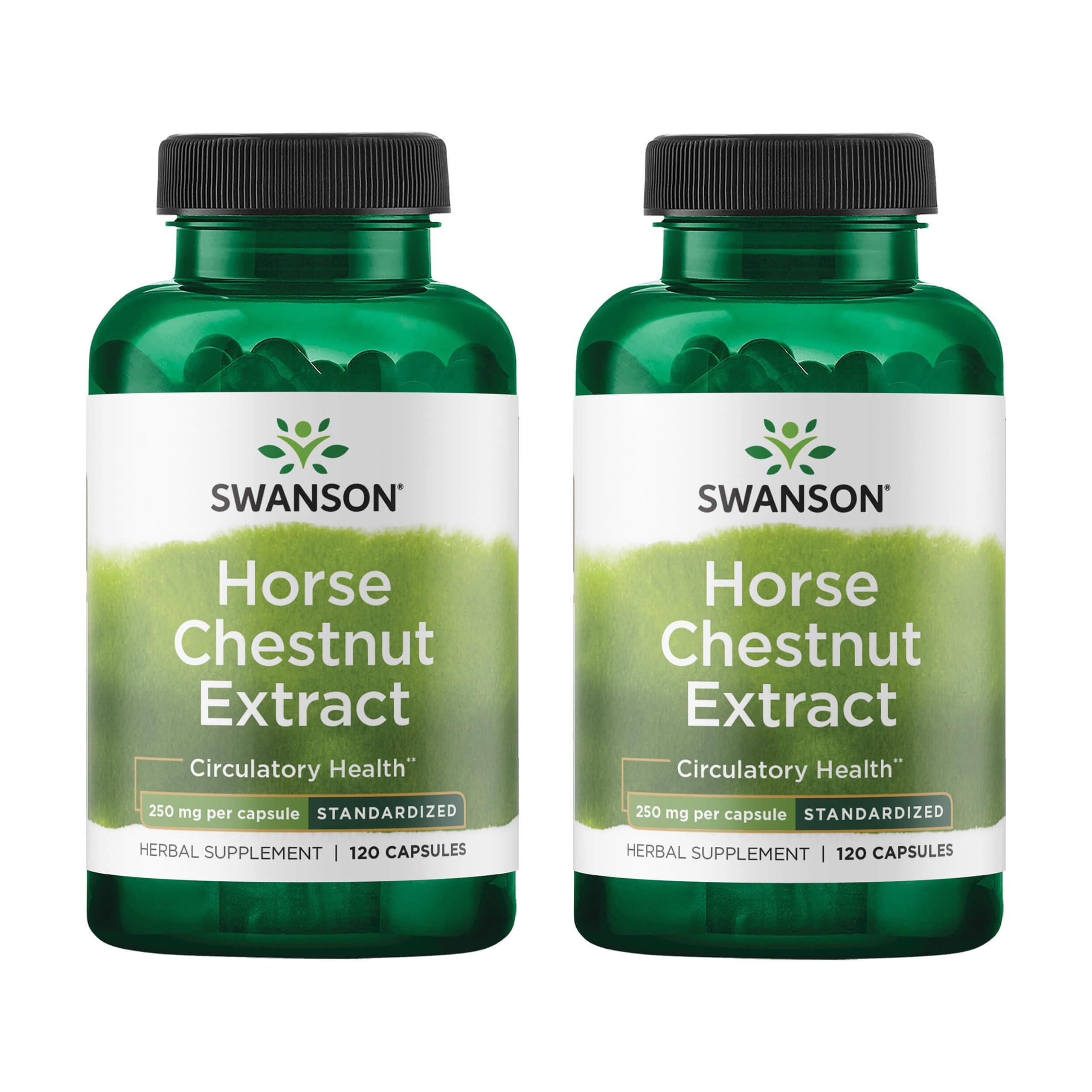 Front label of Swanson Horse Chestnut 22% Aescin standardized 250 mg