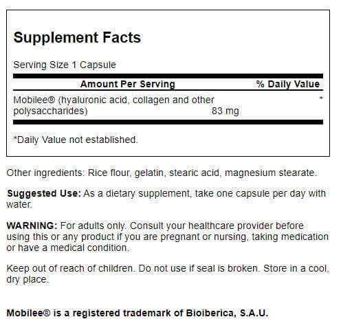 Close-up of Swanson Hyal-Joint bottle and capsules