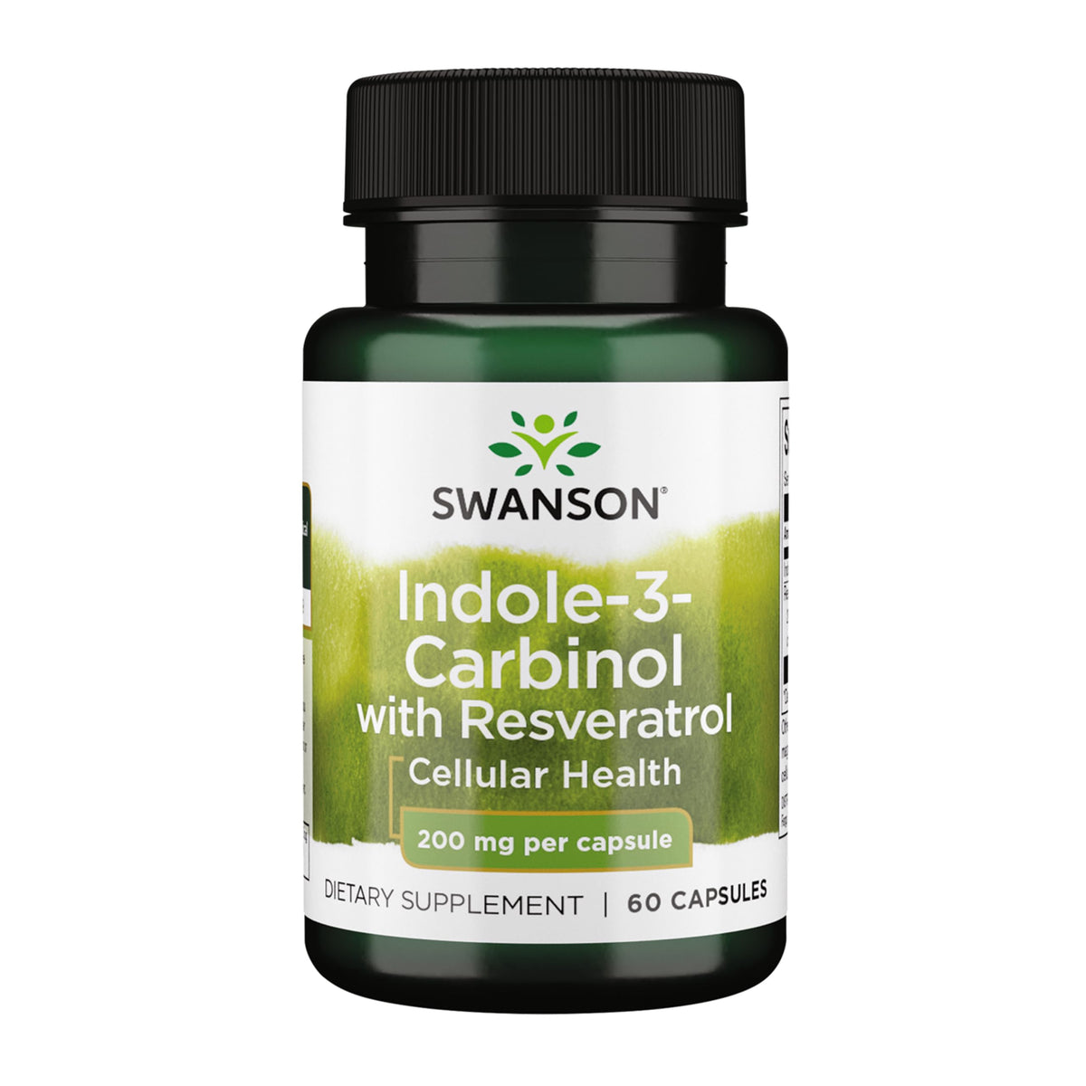 Swanson i3c-resveratrol bottle-front shown for cellular support and daily balance