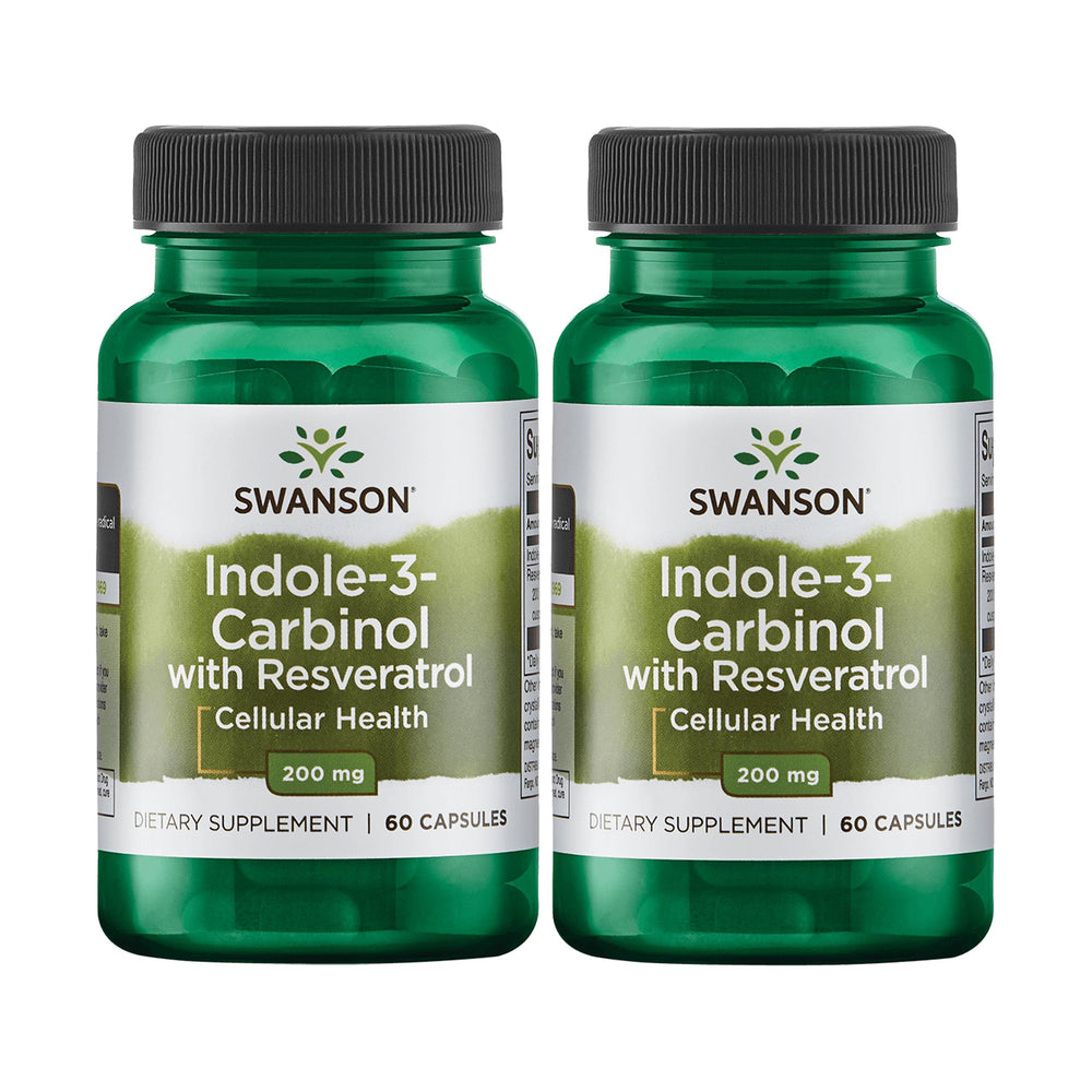 Swanson Indole-3-Carbinol with Resveratrol bottle label