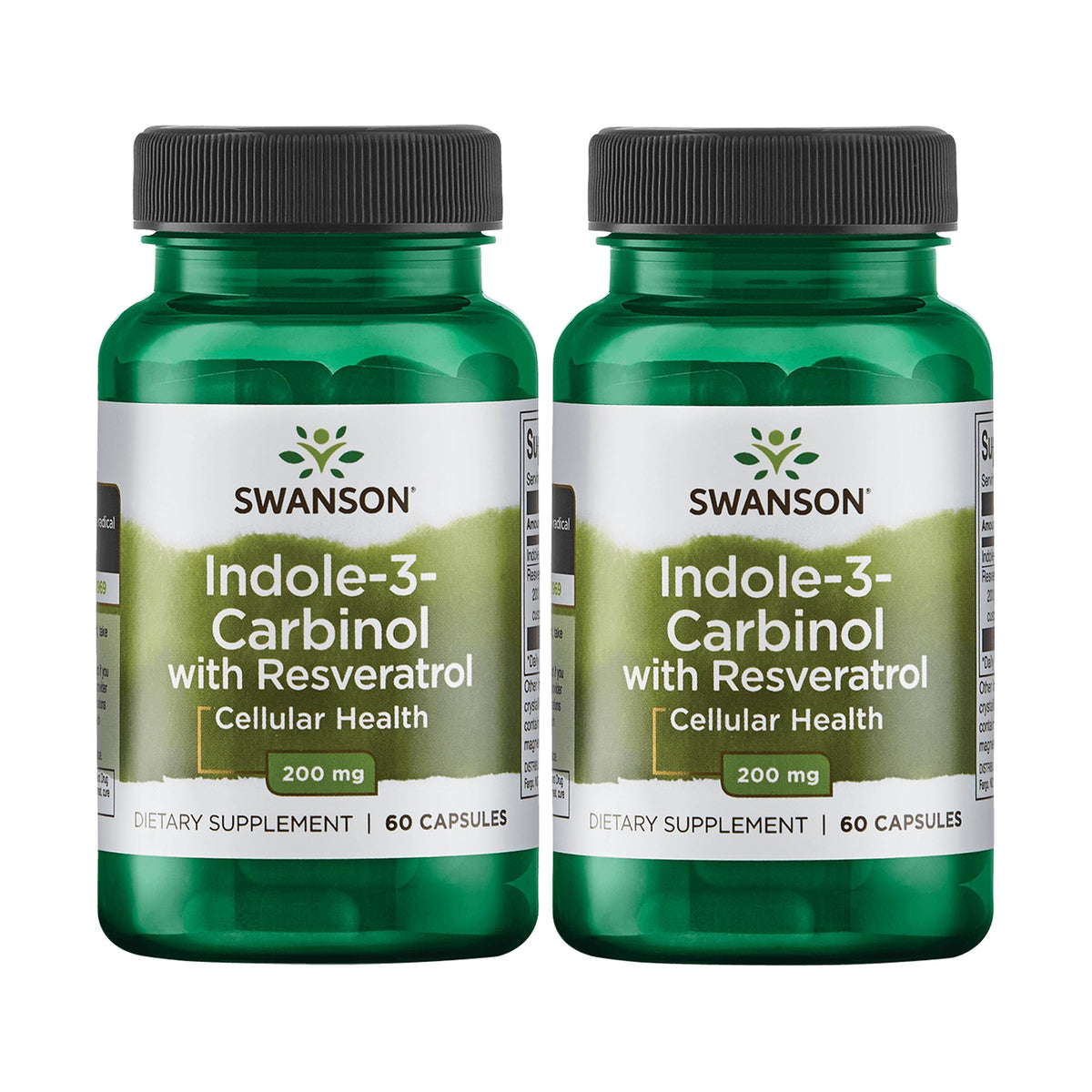 Swanson Indole-3-Carbinol with Resveratrol bottle label