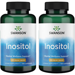 Swanson Inositol 650 Milligrams, 100 capsules, 2 pack