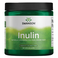 Swanson Inulin prebiotic fiber powder label on 8 oz container