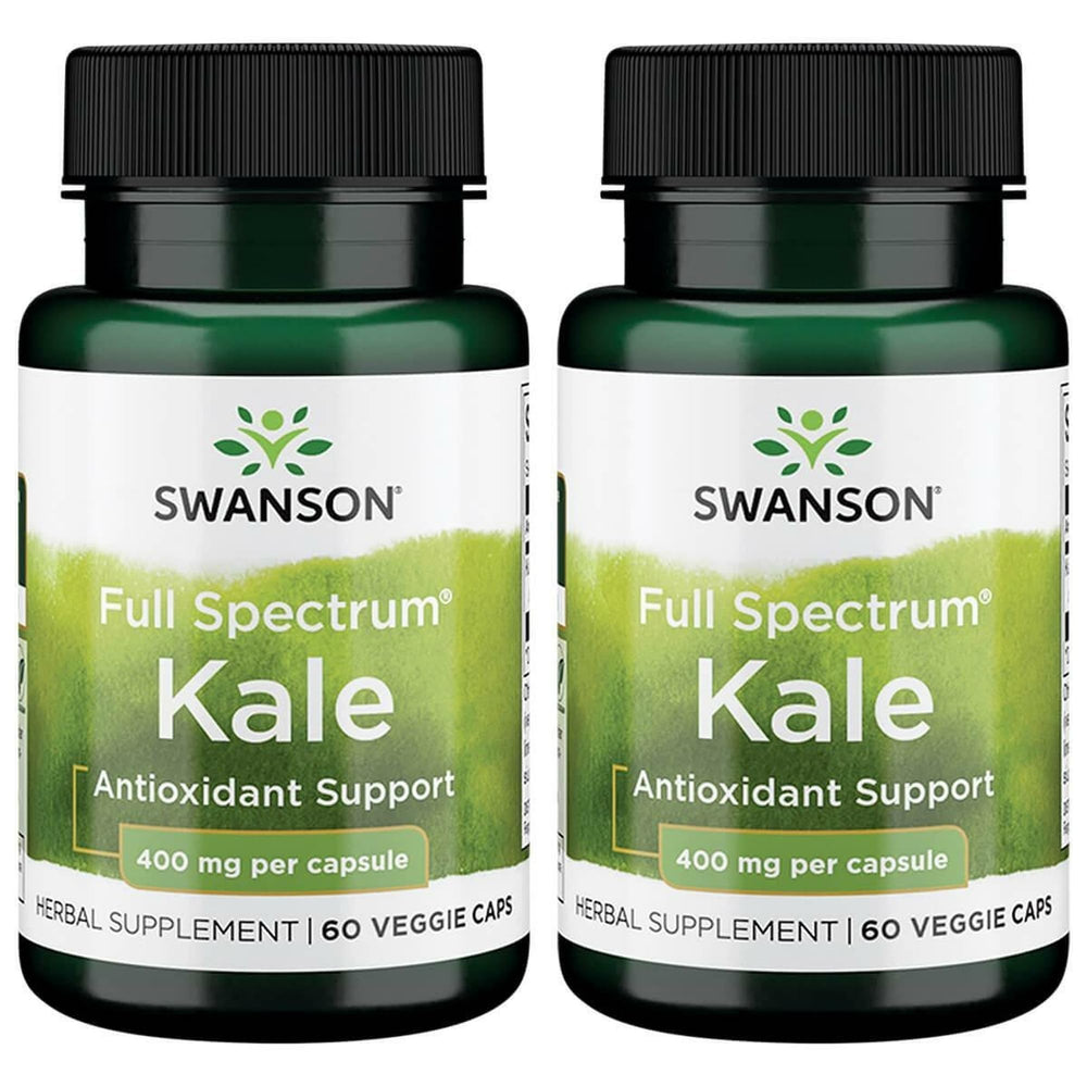 Swanson Full Spectrum Kale 400 mg bottle with 60 vegan capsules