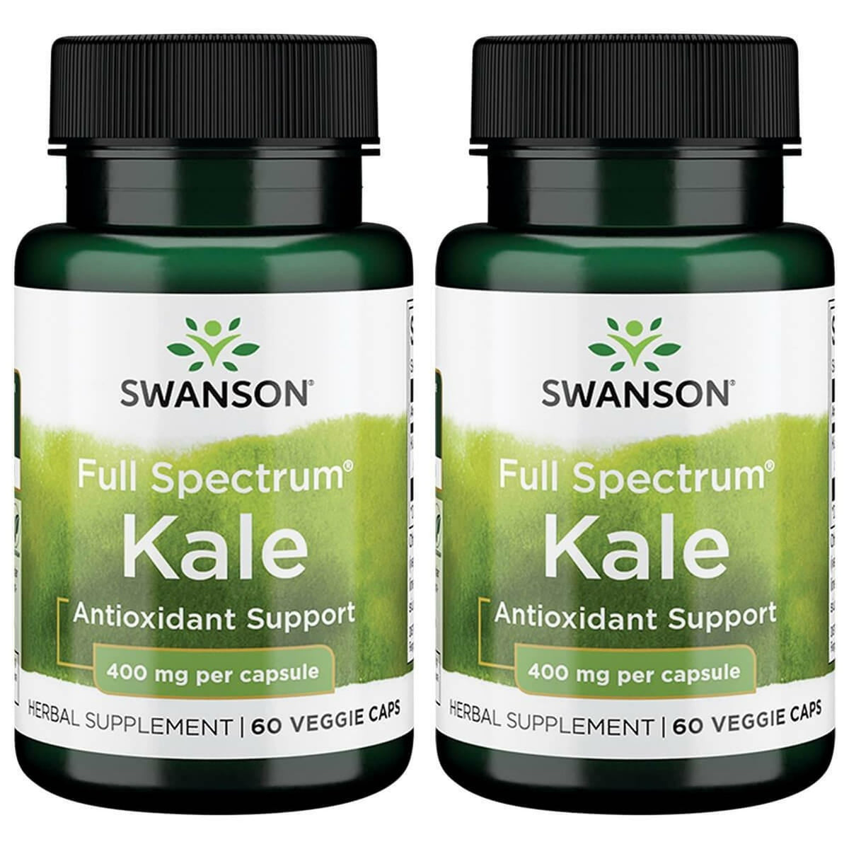 Swanson Full Spectrum Kale 400 mg bottle with 60 vegan capsules