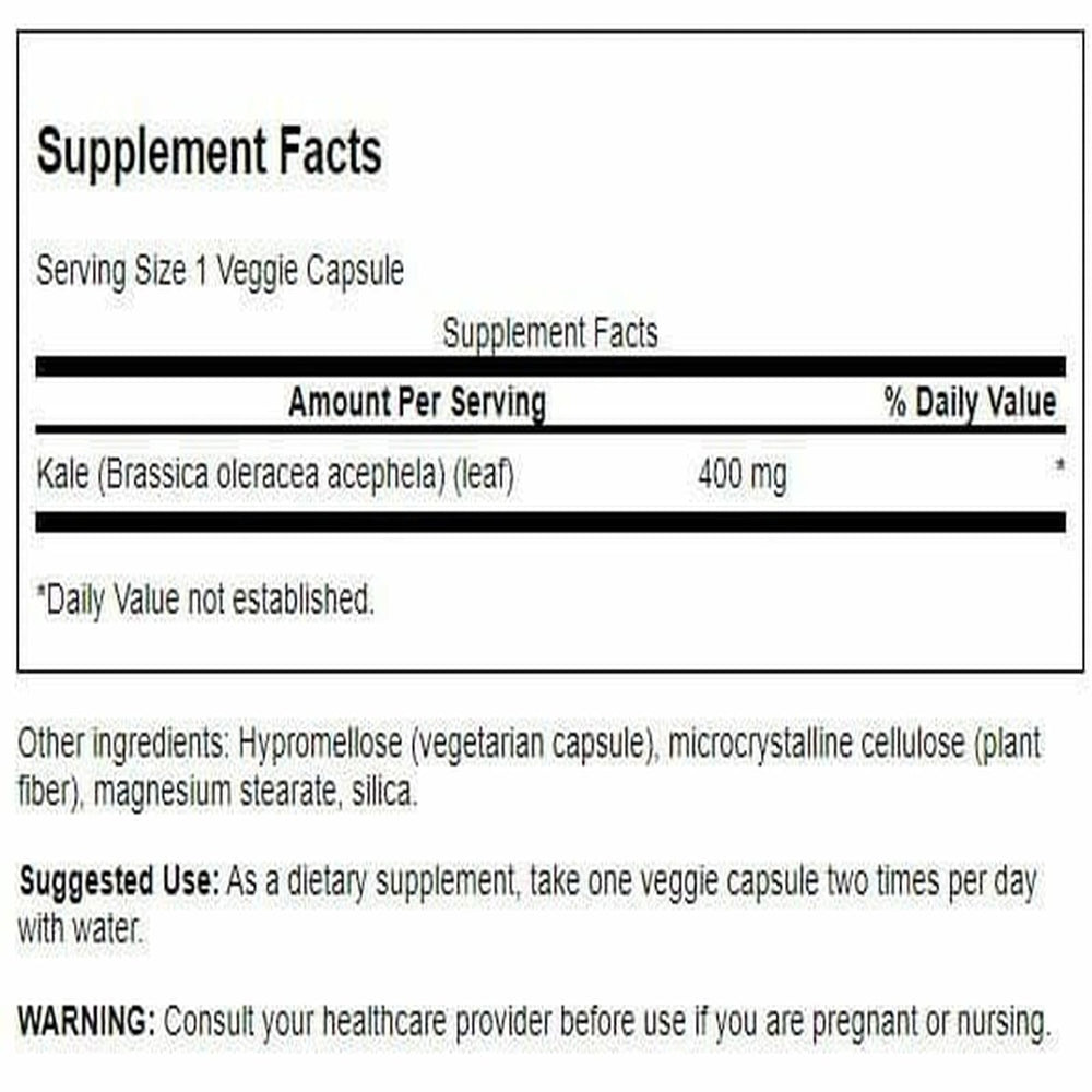 Close-up of Kale capsules from Swanson Full Spectrum Kale