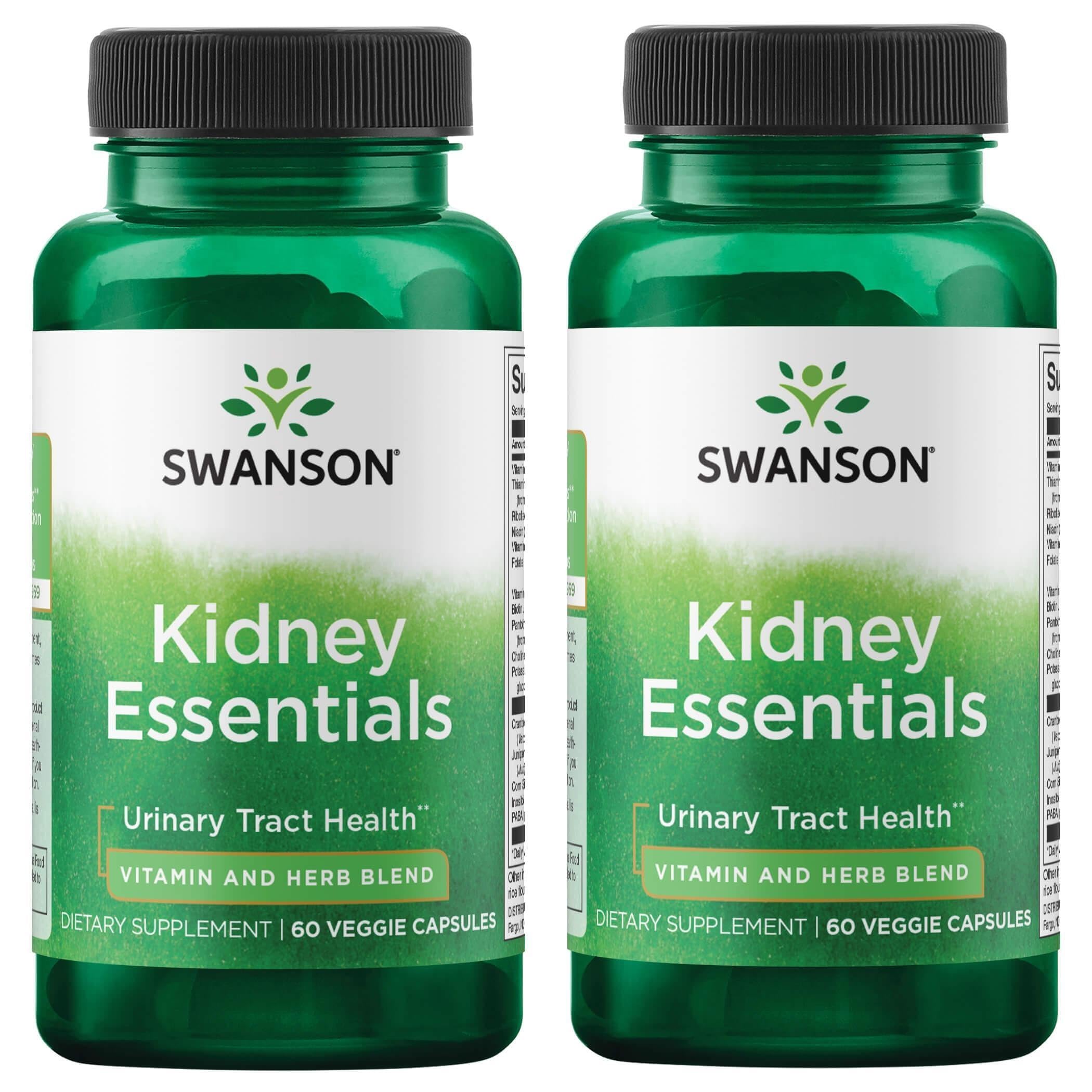 Bottle of Swanson Kidney Essentials 60 Veg Capsules 2-Pack