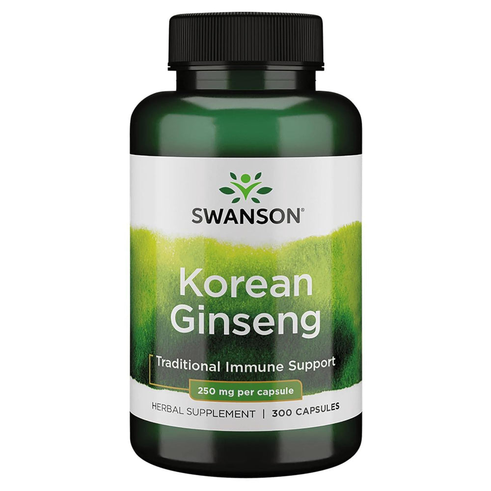Bottle of Swanson Korean Ginseng 250 mg, 300 capsules