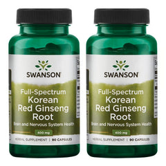Swanson Full-Spectrum Korean Red Ginseng Root bottle and capsules