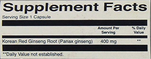 Two bottles of Swanson Korean Red Ginseng 400 mg 90 capsules (pack of two)