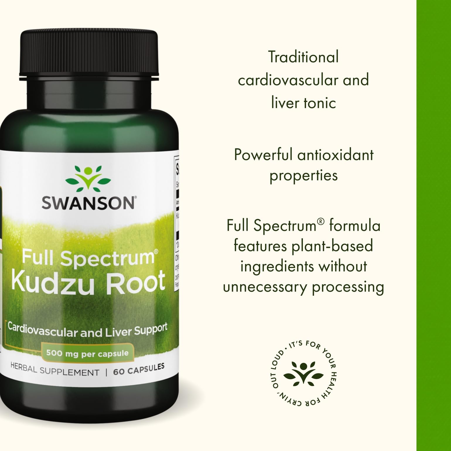 Kudzu Root capsules, 500mg each