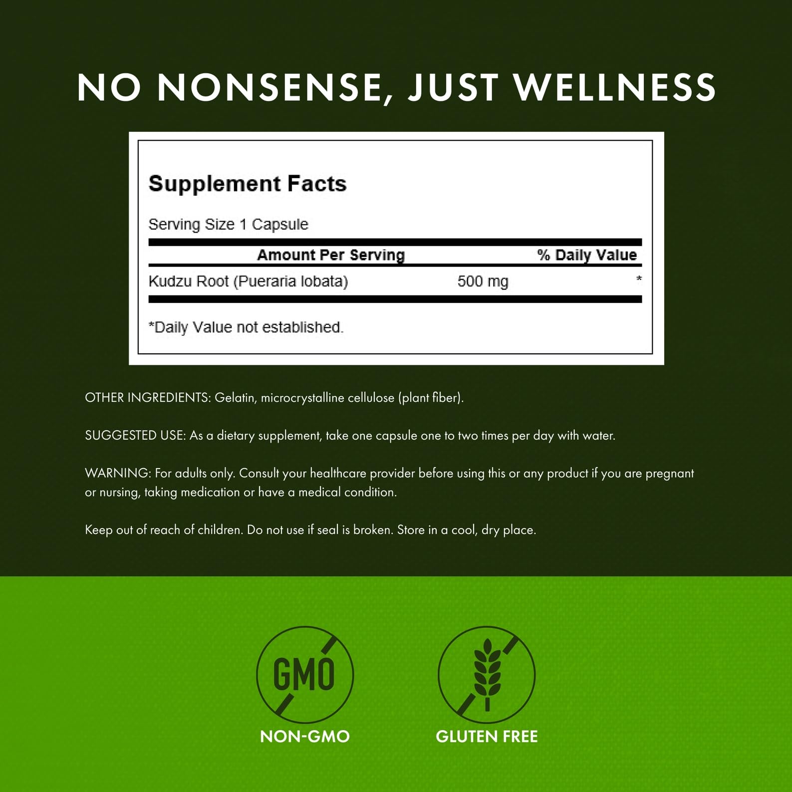 Swanson Kudzu Root capsules closeup—easy-to-swallow capsules for daily wellness.