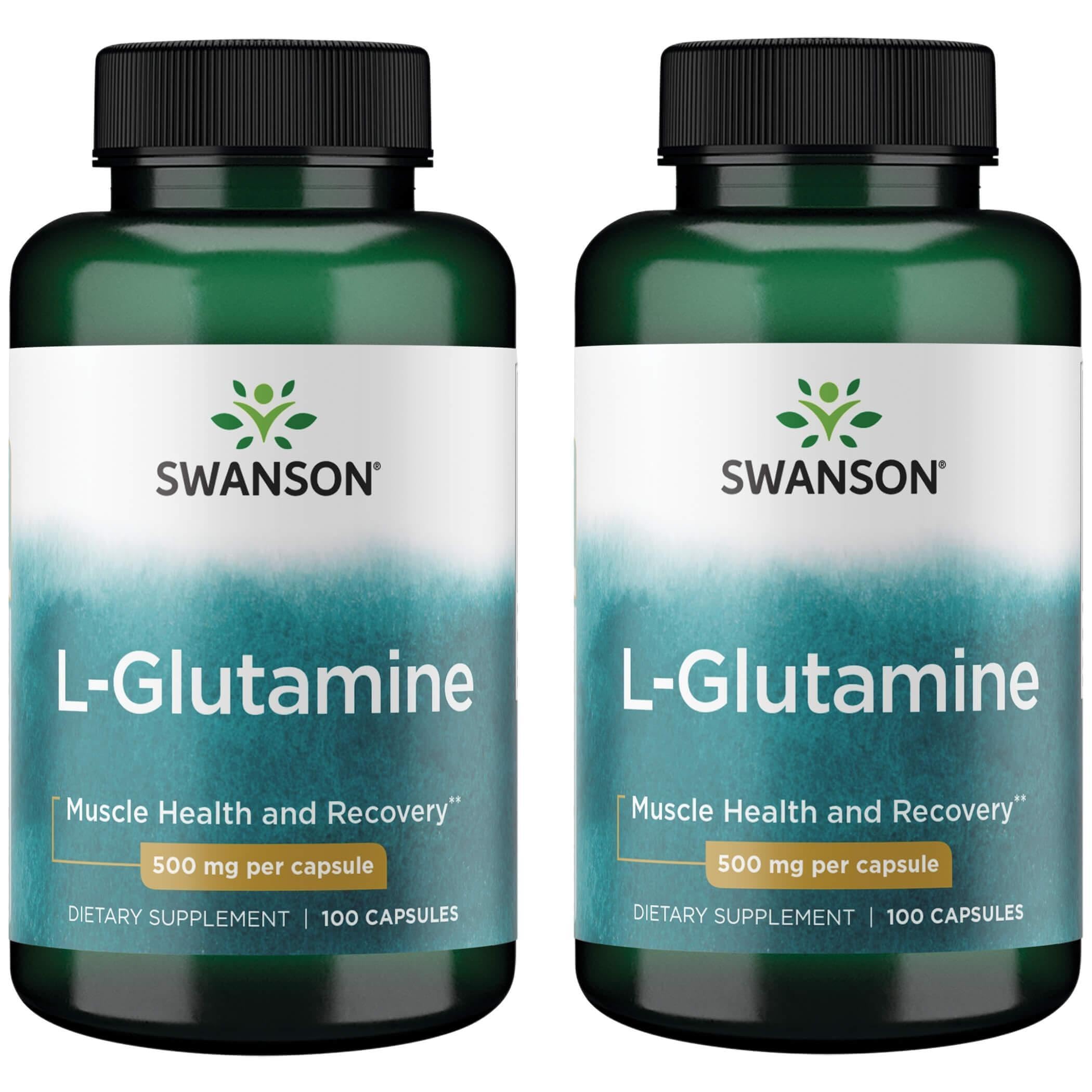 Swanson L-Glutamine 500 mg – 100 capsules (2-pack)