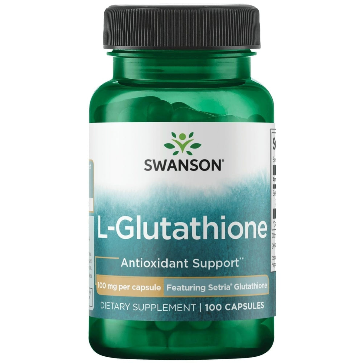 Bottle of Swanson L-Glutathione 100 mg capsules