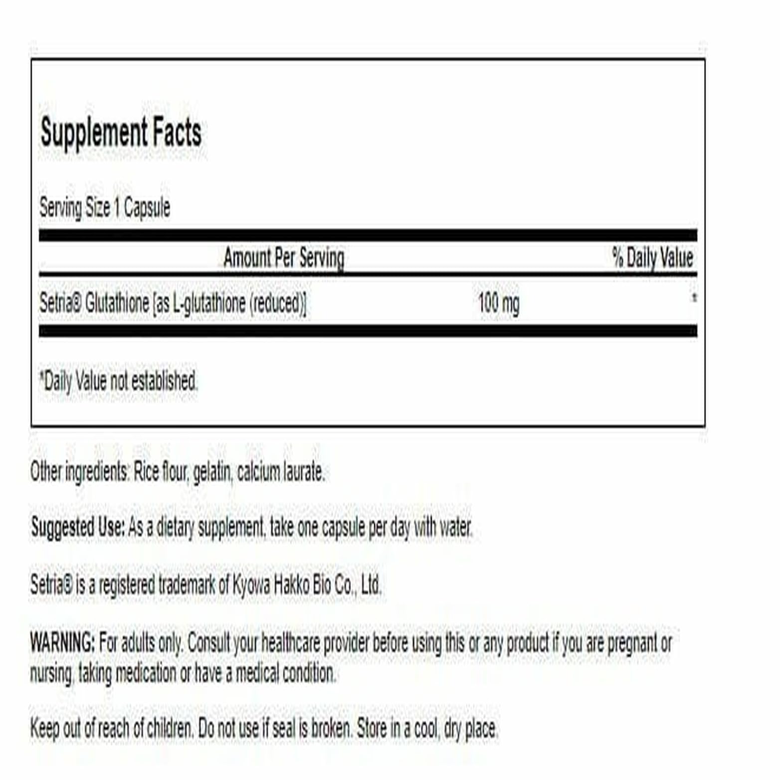 Close-up of Swanson L-Glutathione capsules
