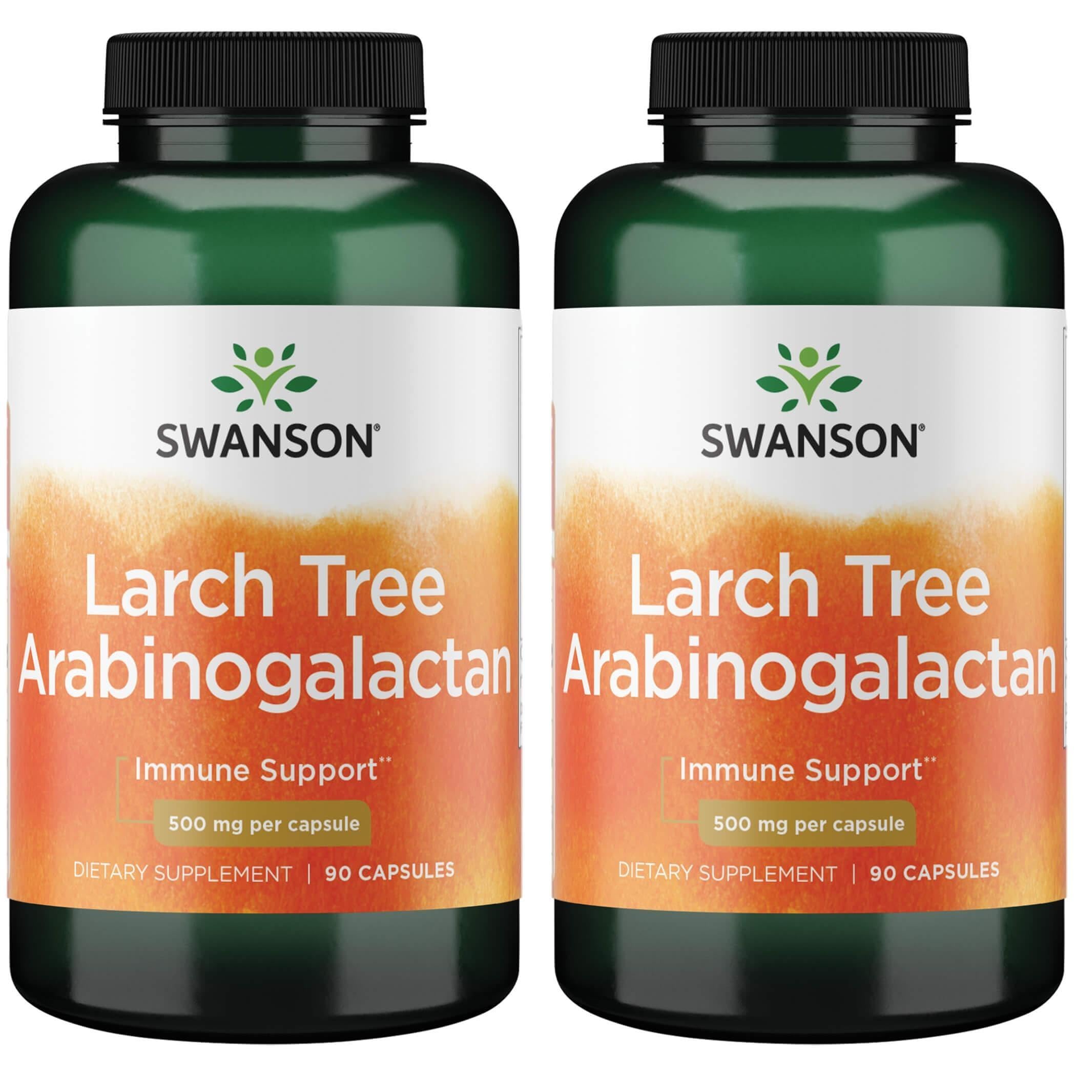 Swanson Larch Tree Arabinogalactan 500 mg 90 Caps (2 Pack) - Immune Support