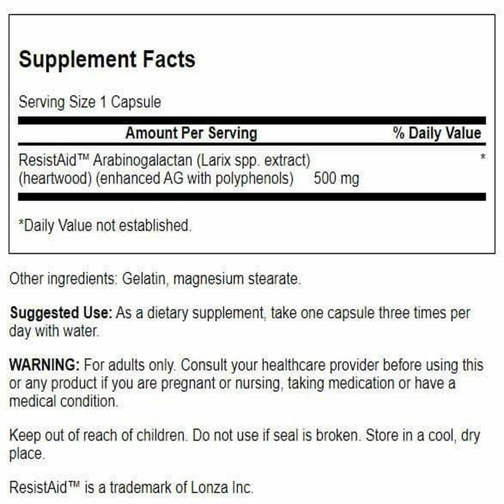 Swanson Larch Arabinogalactan 500 mg bottle close-up