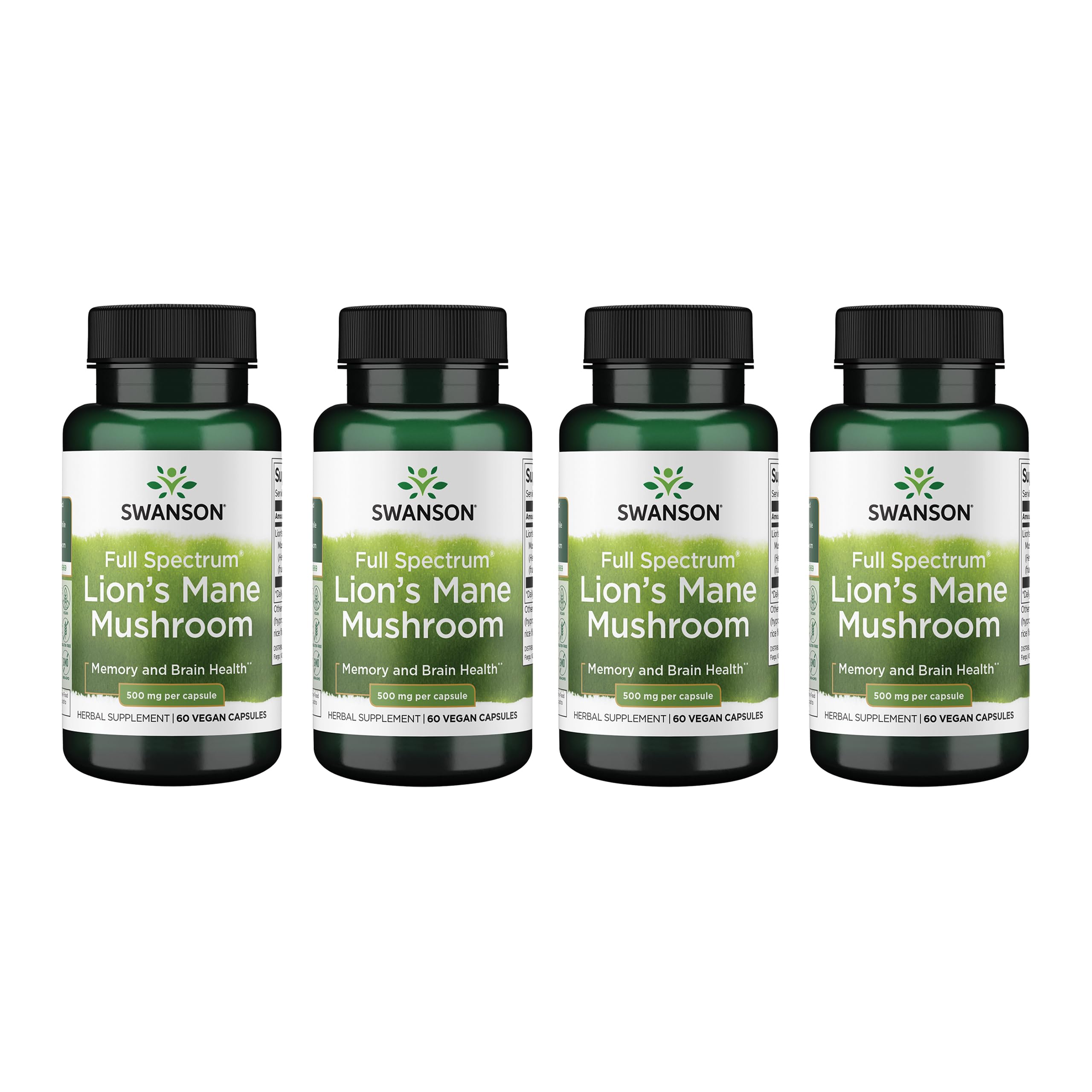Swanson Full Spectrum Lion's Mane Mushroom bottle with 60 capsules
