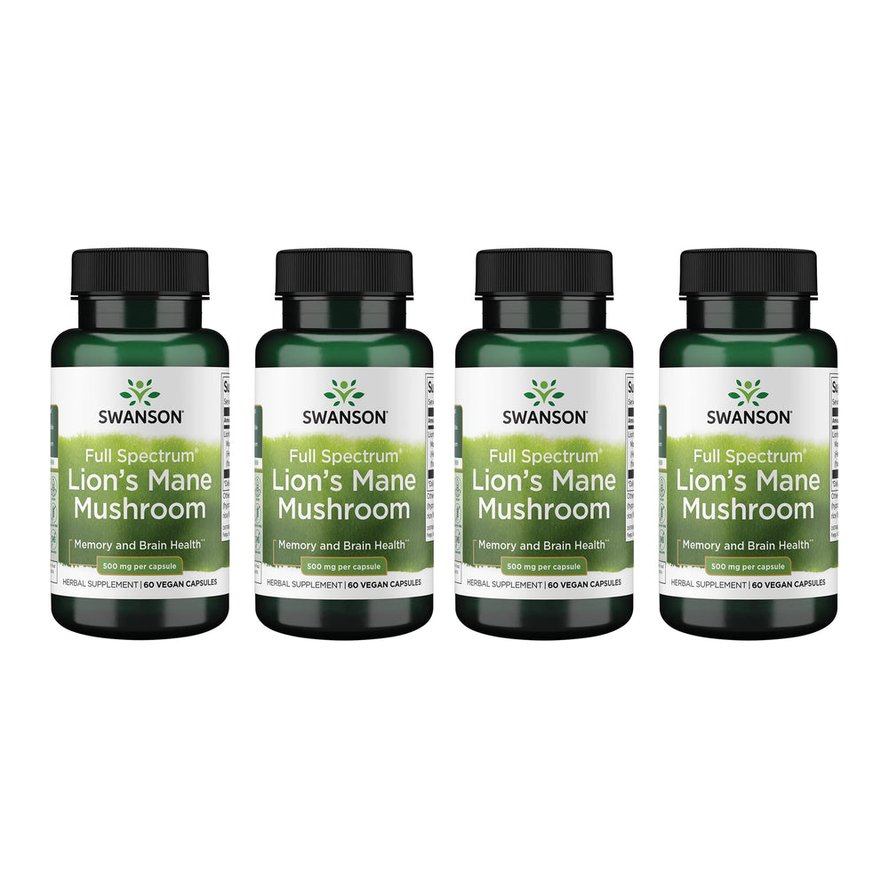 Swanson Full Spectrum Lion's Mane Mushroom bottle with 60 capsules