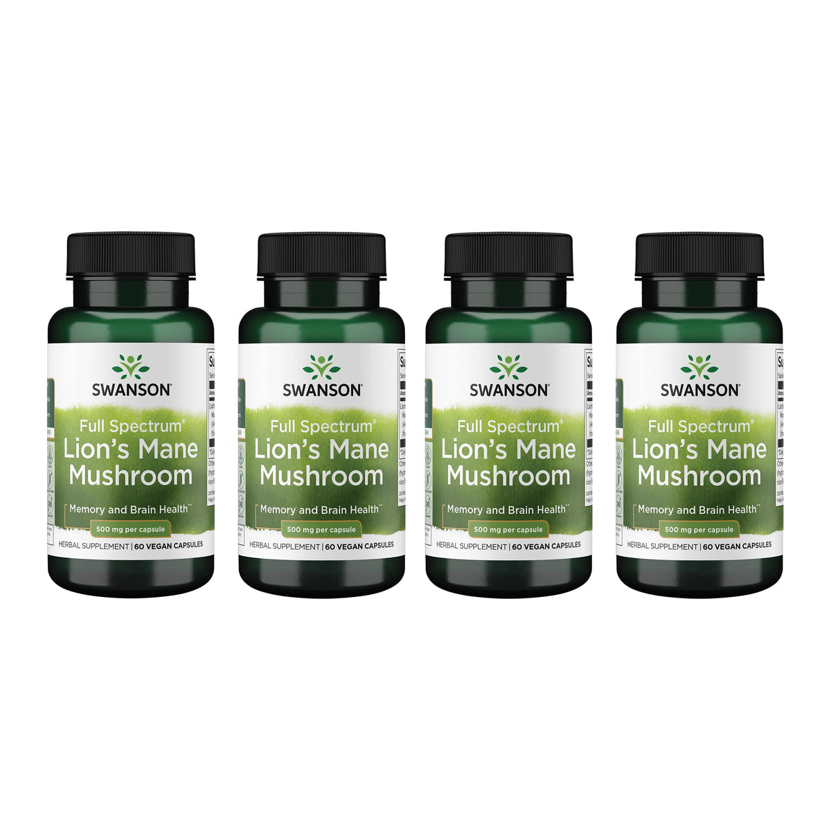 Swanson Full Spectrum Lion's Mane Mushroom bottle with 60 capsules
