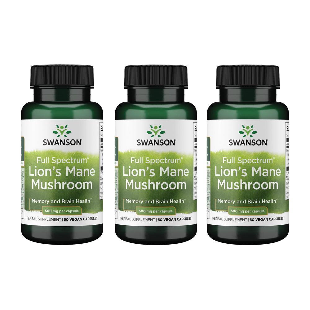 Swanson Lion's Mane Mushroom bottle with 60 capsules