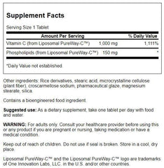 Close-up of Swanson Liposomal Vitamin C 60 tabs bottle