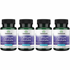 Swanson Lithium Orotate 5 mg bottle – 60 veggie capsules, 4-pack