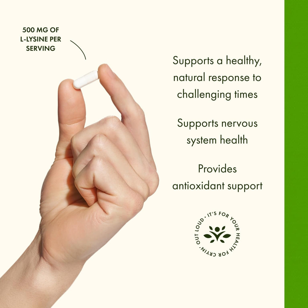 Nervous system health concept with L-Lysine supplement