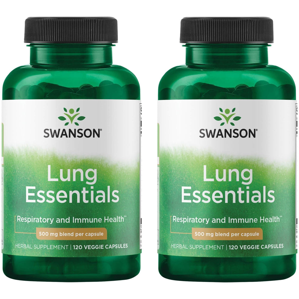 Two-pack Swanson Lung Essentials 500 mg vegetarian capsules, 120 capsules per bottle