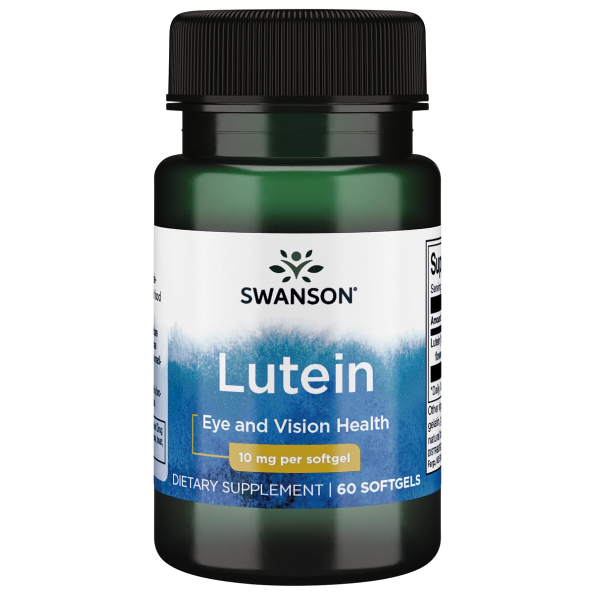 Swanson Lutein 10 mg bottle - label close-up