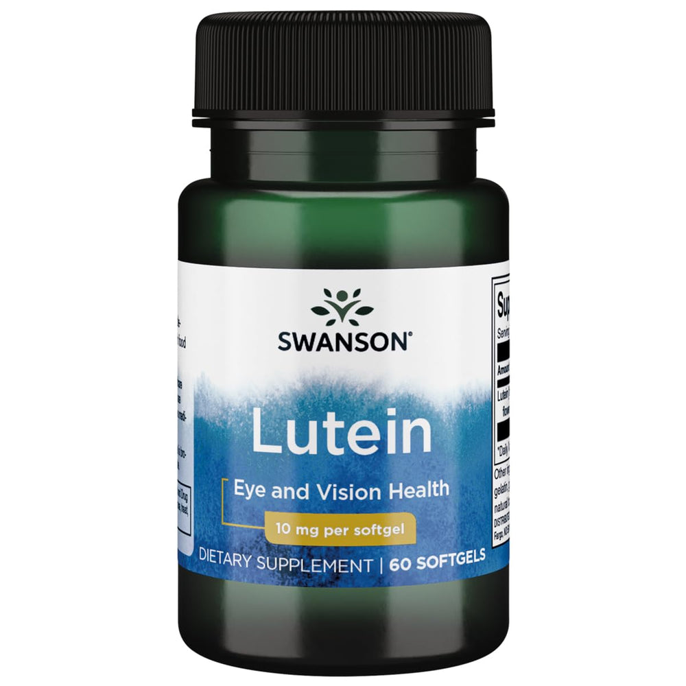 Swanson Lutein 10 mg bottle - label close-up