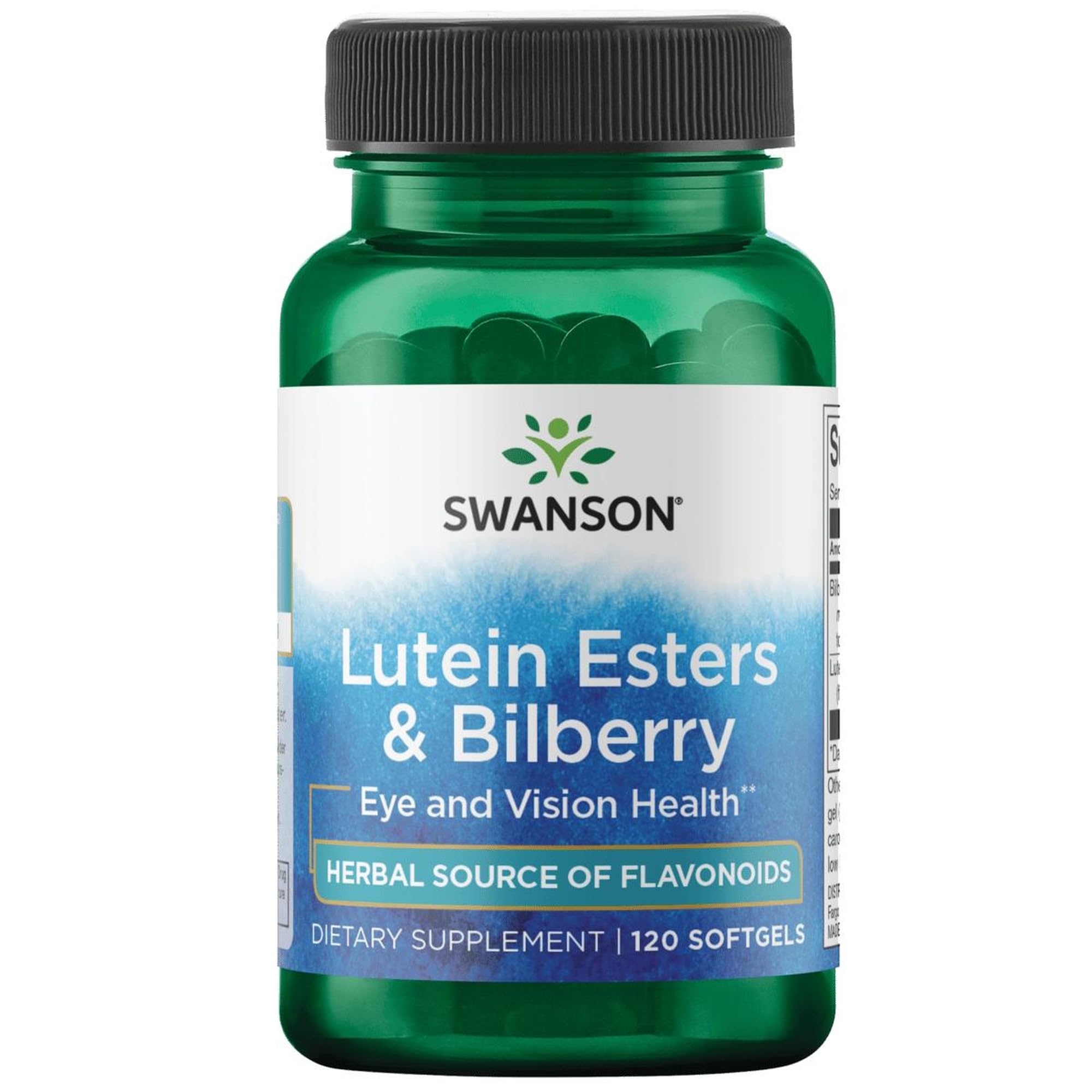 Swanson Lutein & Bilberry 120 softgels packaging