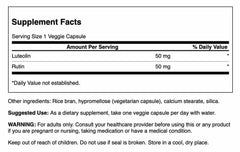 Swanson Luteolin Complex with Rutin bottle – label close-up