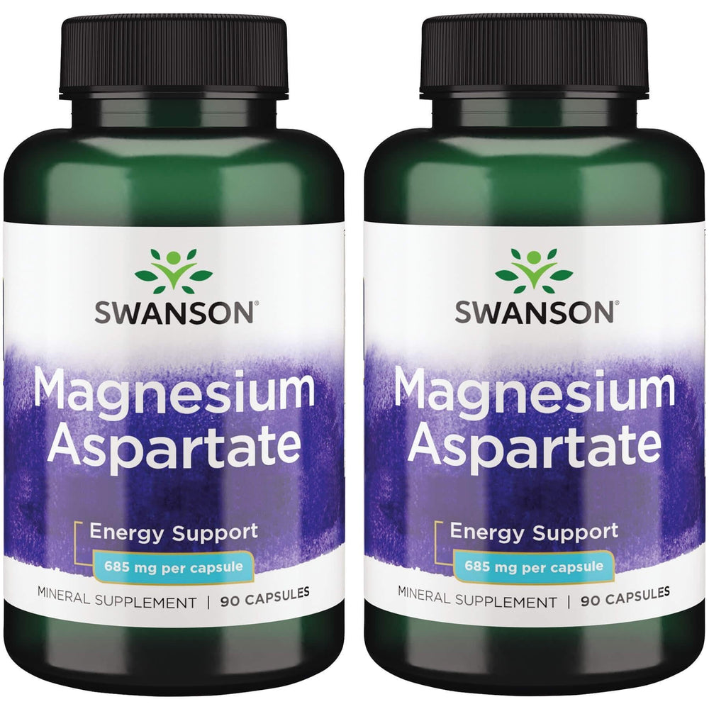 Swanson Magnesium Aspartate 685 mg 90 capsules, 2-pack bottle