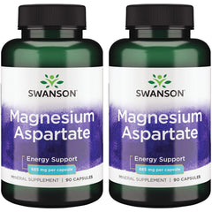 Swanson Magnesium Aspartate 685 mg 90 capsules, 2-pack bottle