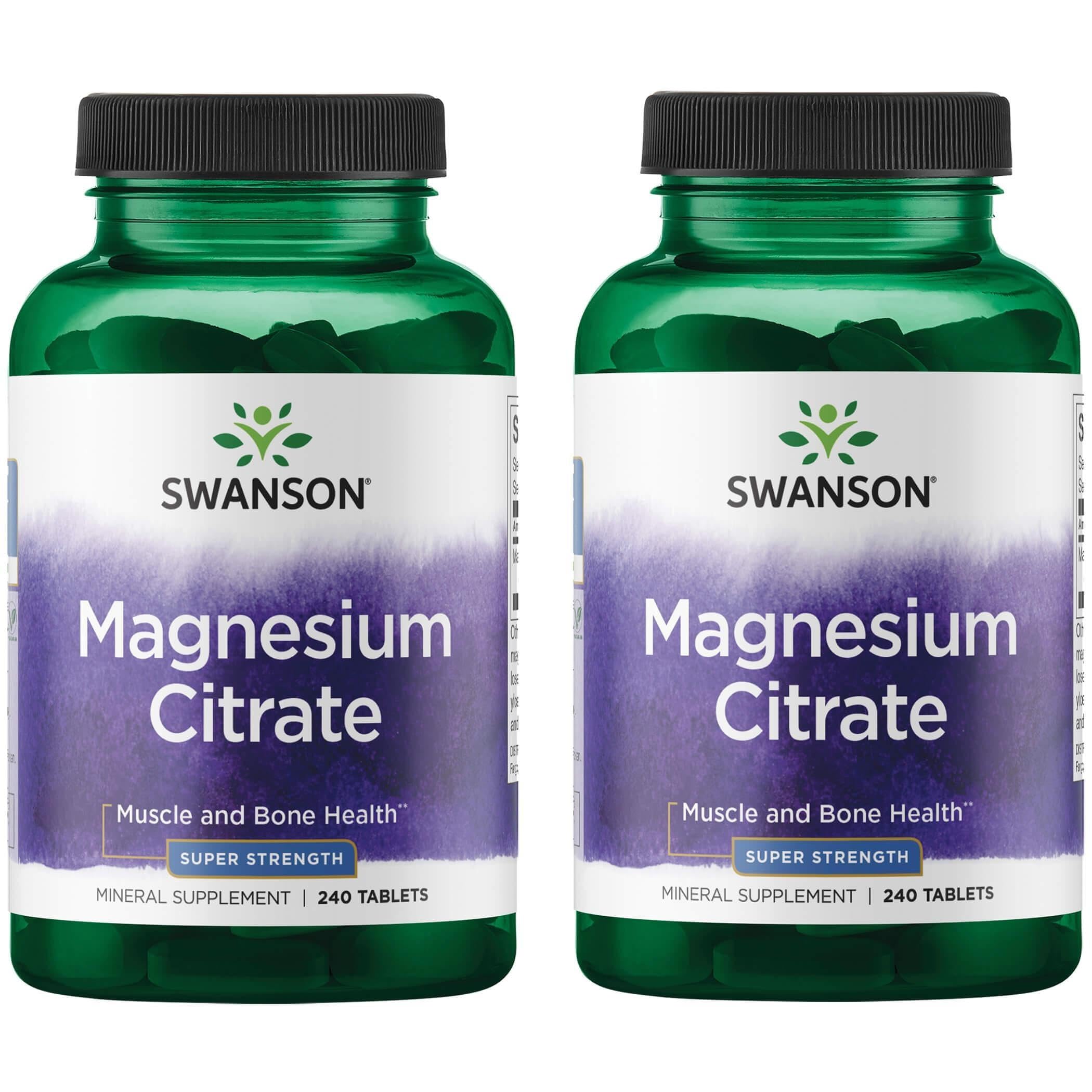 Swanson Magnesium Citrate 112.5 mg per tablet, 240 tabs, 2-pack
