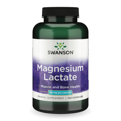 Swanson Magnesium Lactate bottle front label showing 84 mg per capsule