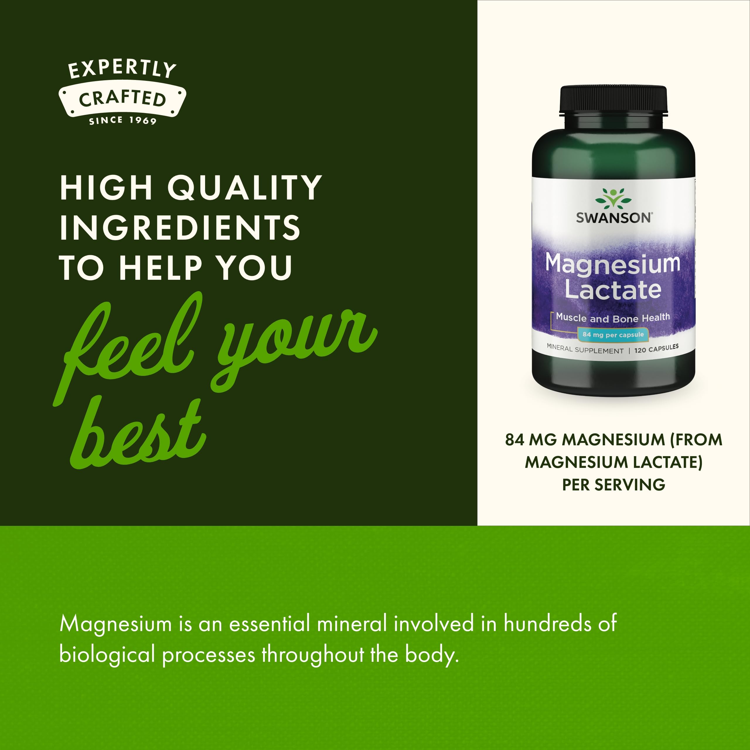 Swanson Magnesium Lactate 3-pack packaging