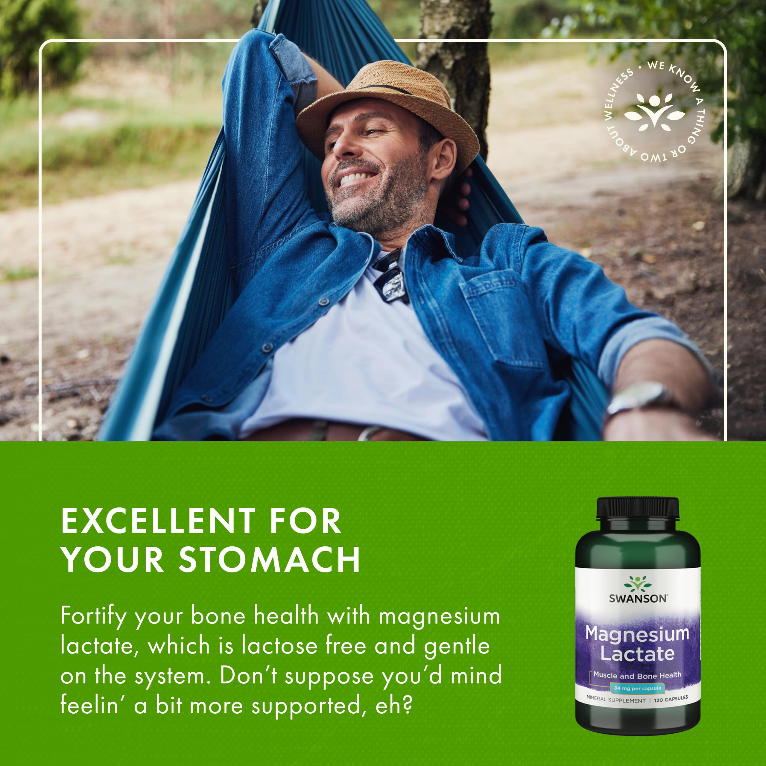 120 capsules bottle of Swanson Magnesium Lactate