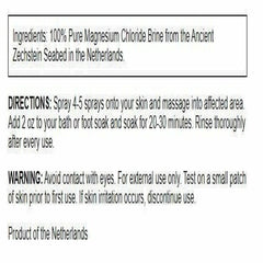 Swanson Magnesium Oil Spray 8 oz bottle back label